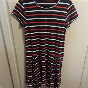 Crewcuts Navy and Red Striped Dress